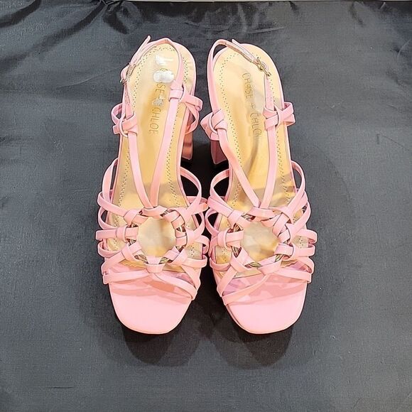 BRAND NEW CHASE+CHLOE BLOCK HEEL OPEN TOE MULTI-STRAP SANDAL - Picture 2 of 15